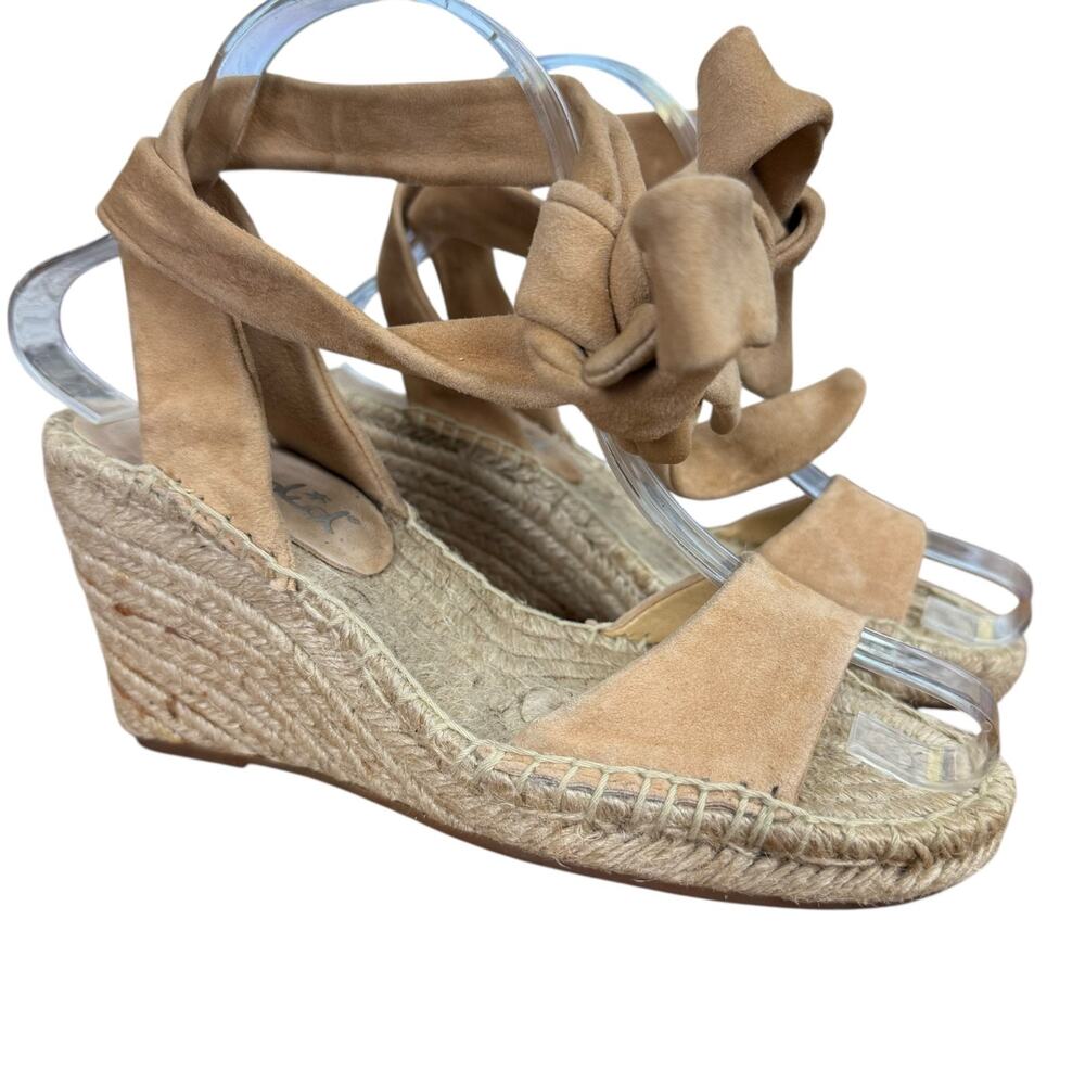 Splendid Joelle Womens Suede Blush Pink Espadrille Wedge Sandals Shoes sz 6